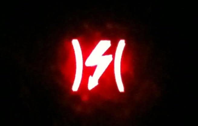 Red Lightning Bolt Symbol in a Jeep