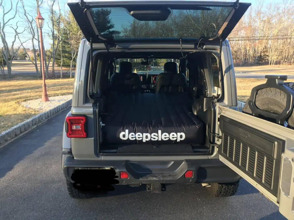 air mattress in jeep